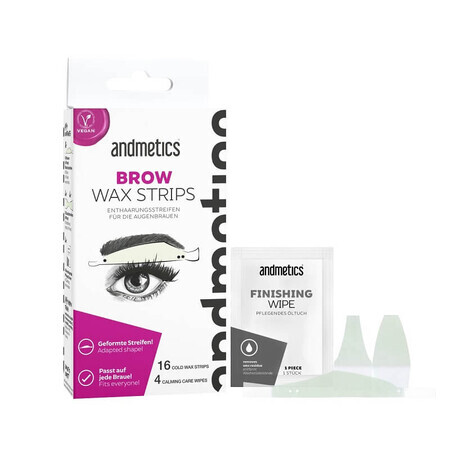 Eyebrow depilatory strips, 16 strips, Andmetics