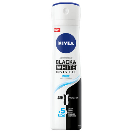 Nivea, Black  amp; White Invisible Pure Dezodorant, 150 ml