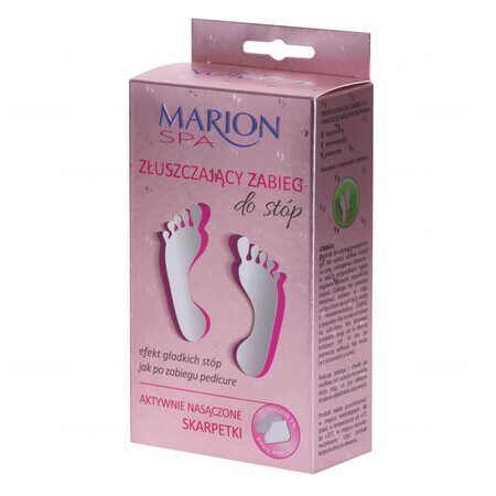 Marion Spa, soin exfoliant des pieds, chaussettes activement imbibées, 2 x 20 ml