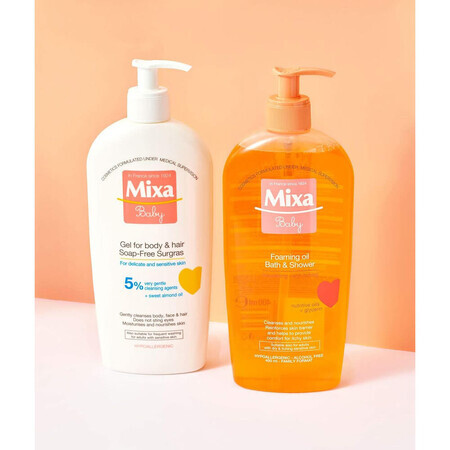 Mixa Baby, olio per bagno e doccia schiuma per bambini, 400 ml