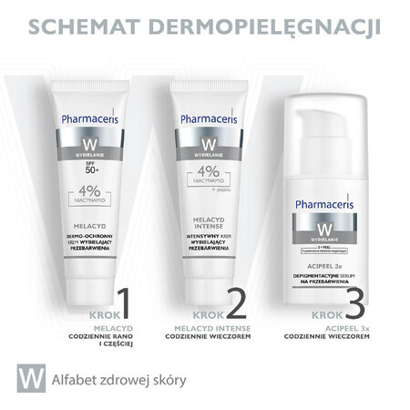 Pharmaceris W Melacyd, crème de jour dermo-protectrice blanchissant les décolorations, SPF 50+, 30 ml