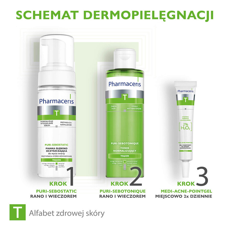 Pharmaceris T Medi Acne Point-Gel, gel ponctuel pour lésions micro-inflammatoires locales 2% H2O2, 10 ml