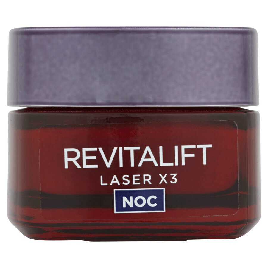 L&#39;Oréal Revitalift Laser X3, Masque-crème anti-âge pour la nuit 40+, 50 ml