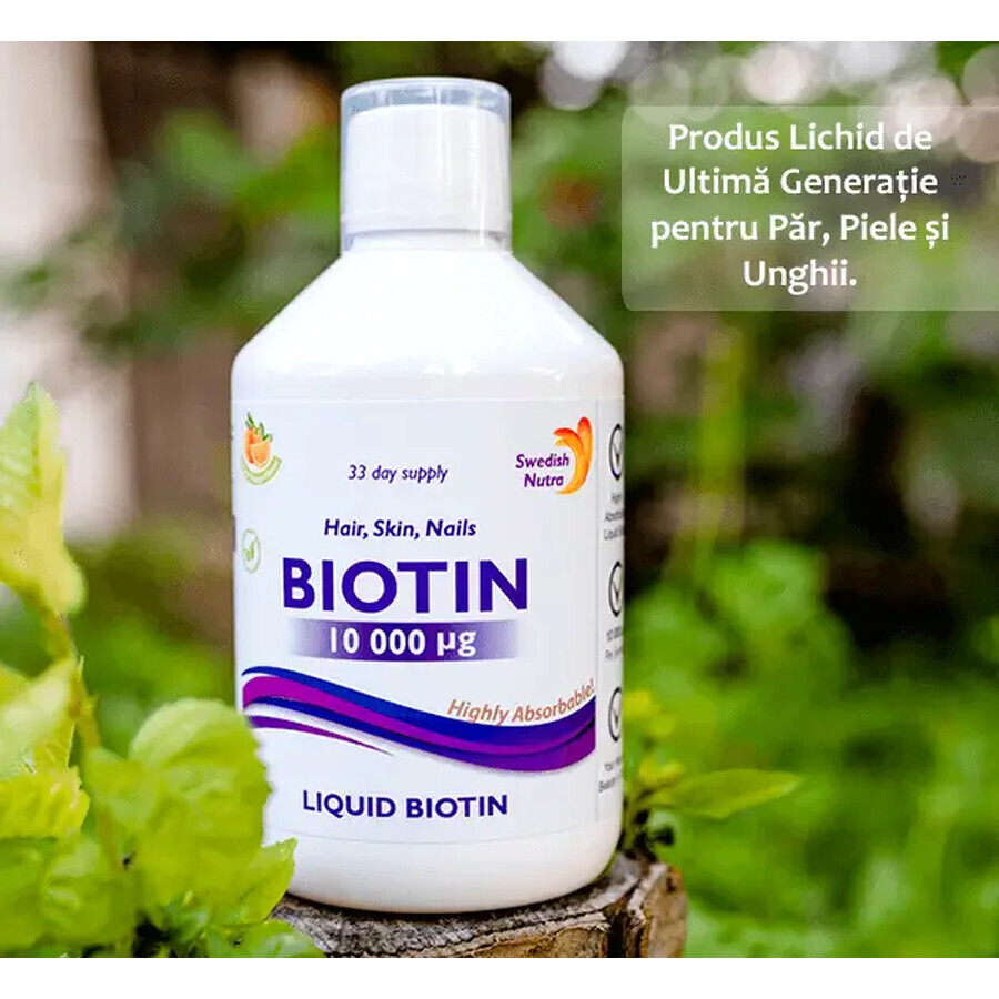 Biotina liquida 10.000 mcg, 500 ml, Swedish Nutra