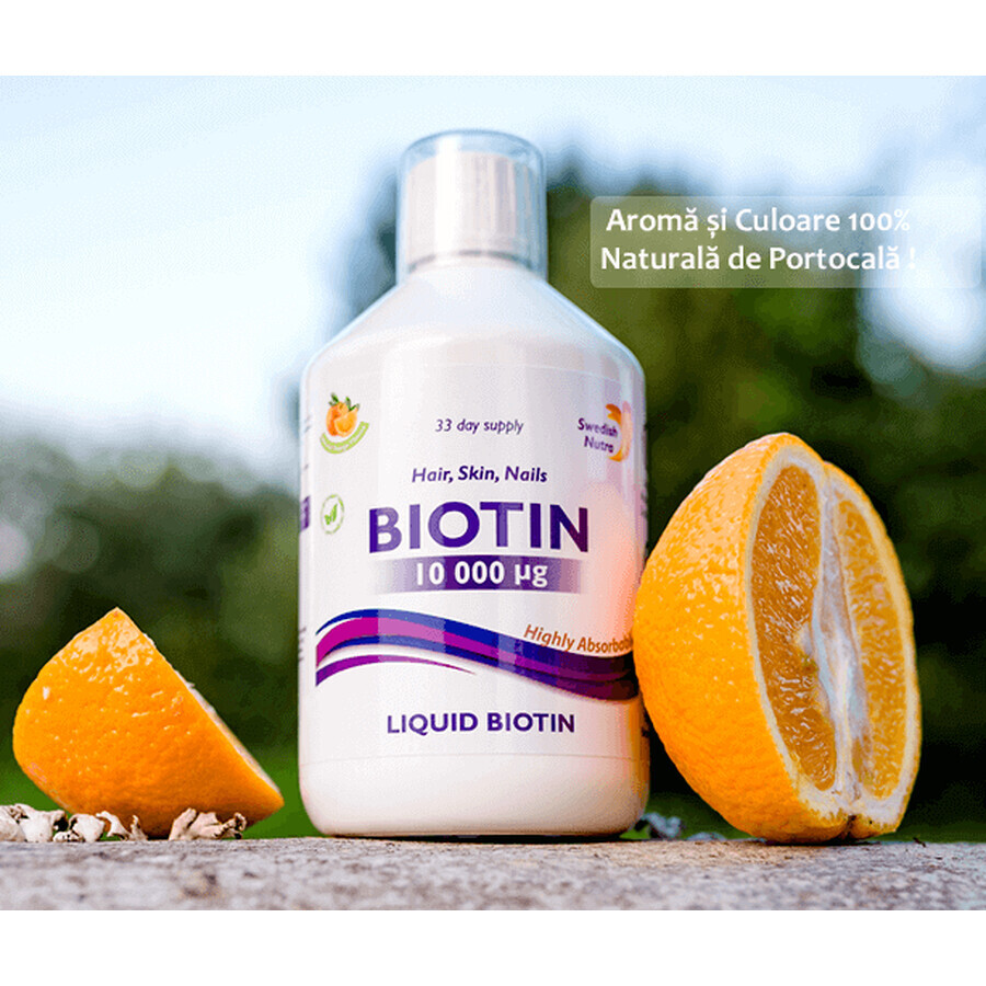 Biotina liquida 10.000 mcg, 500 ml, Swedish Nutra