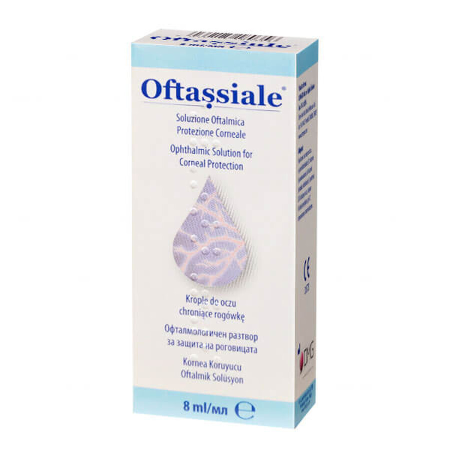 Oftassiale, picături oftalmice pentru protecția corneei, 8 ml