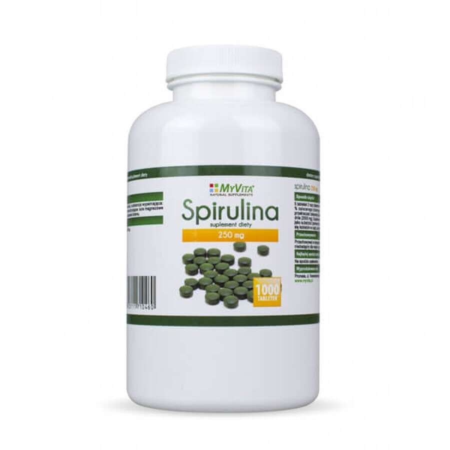 Spirulina Vital Pure - 1000 Tabletten zur Unterstützung der Gesundheit und Vitalität. Natürliches Nahrungsergänzungsmittel reich an Nährstoffen.