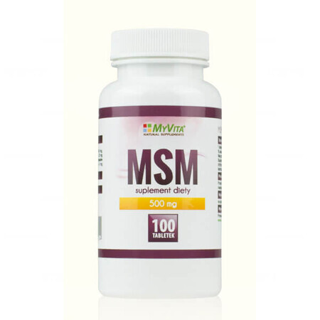 MyVita MSM, metilsulfonilmetan organic 500 mg, 100 comprimate