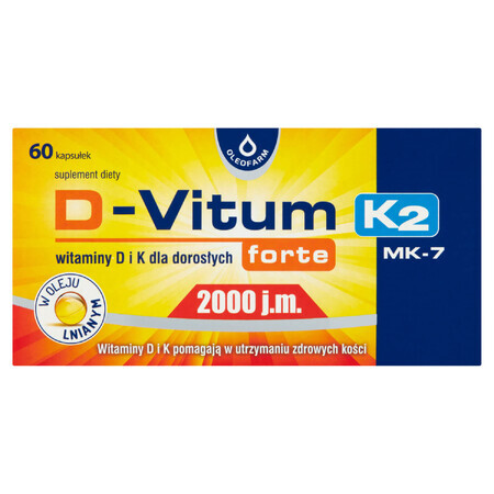 D-Vitum Forte 2000 UI K2 MK-7, 60 gélules