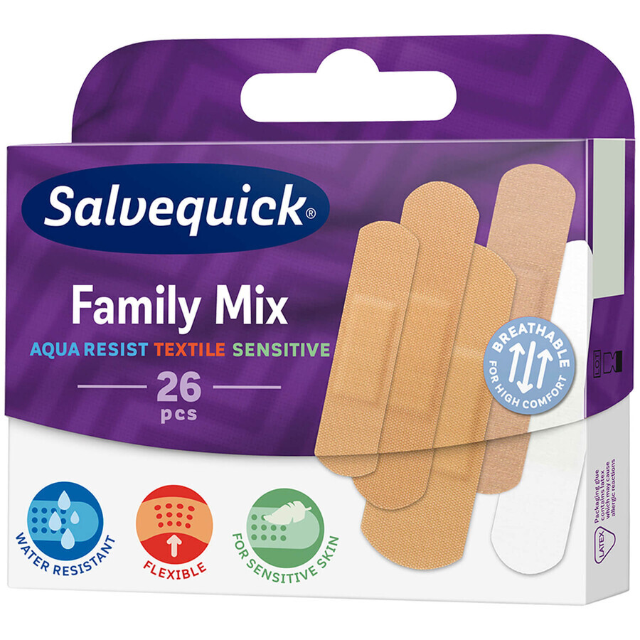 Cerotti Salvequick, Mix famiglia, 26 pezzi