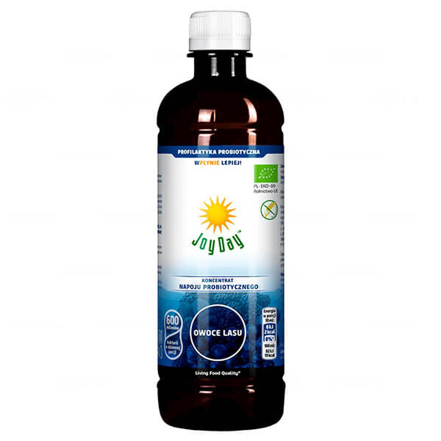 Joy Day Boisson Probiotique Concentrée, Fruits des Forêts, Bio, 500 ml