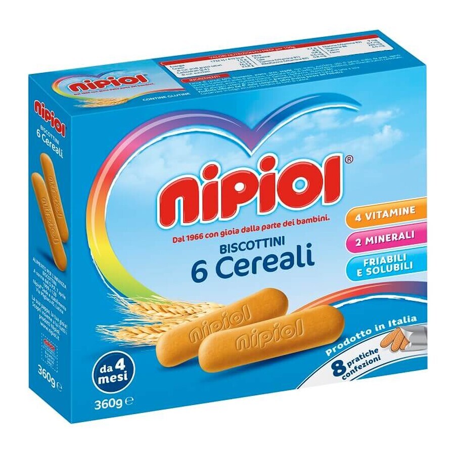 Biscotti ai 6 grani, 360g, Nipiol