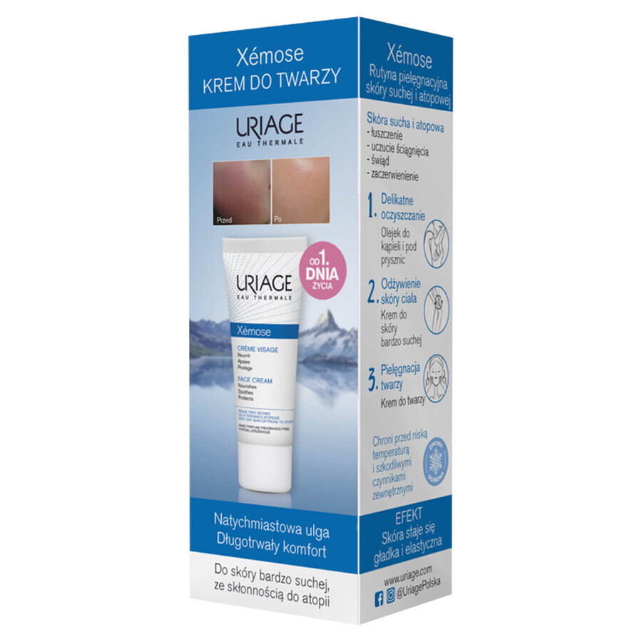 Uriage Xemose, crème pour le visage, pour adultes et enfants dès le premier jour, 40 ml