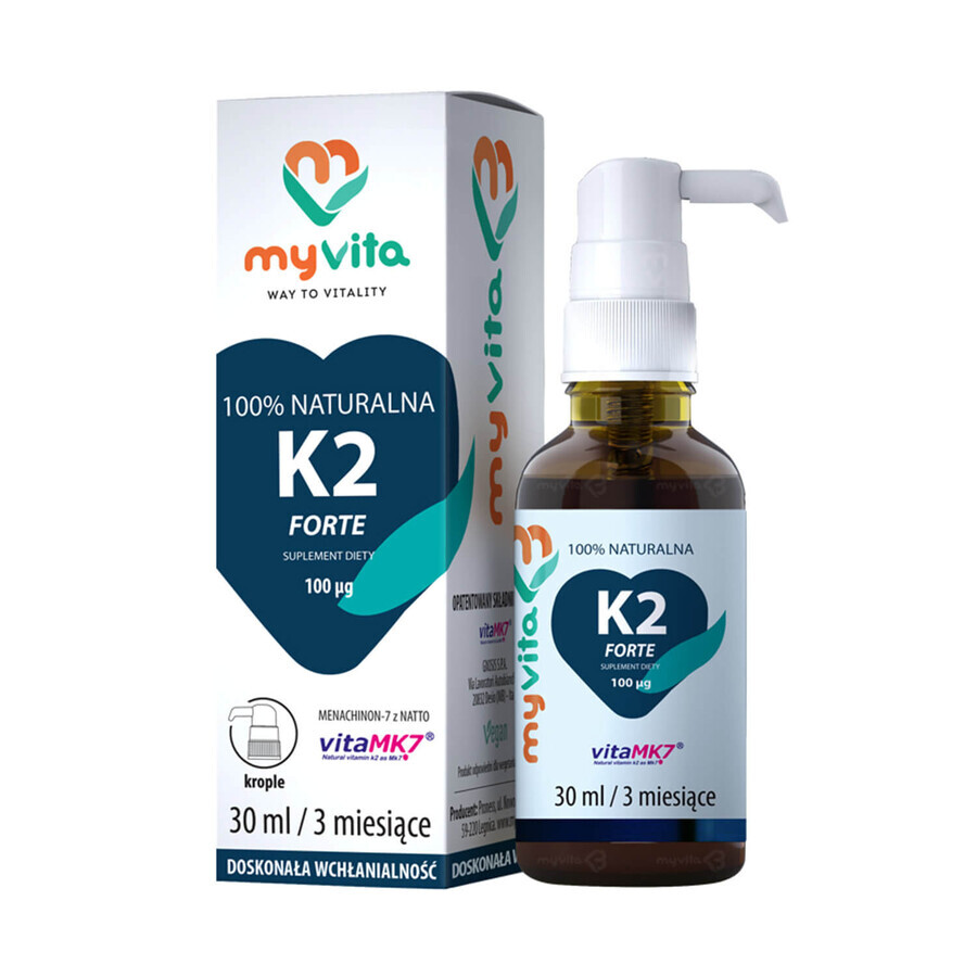 MyVita Vitamine K2 Forte, vitamine K 100 µg, gouttes, 30 ml