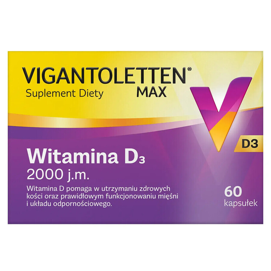 Vigantoletten Max, vitamin D3 2000 IU, 60 capsules