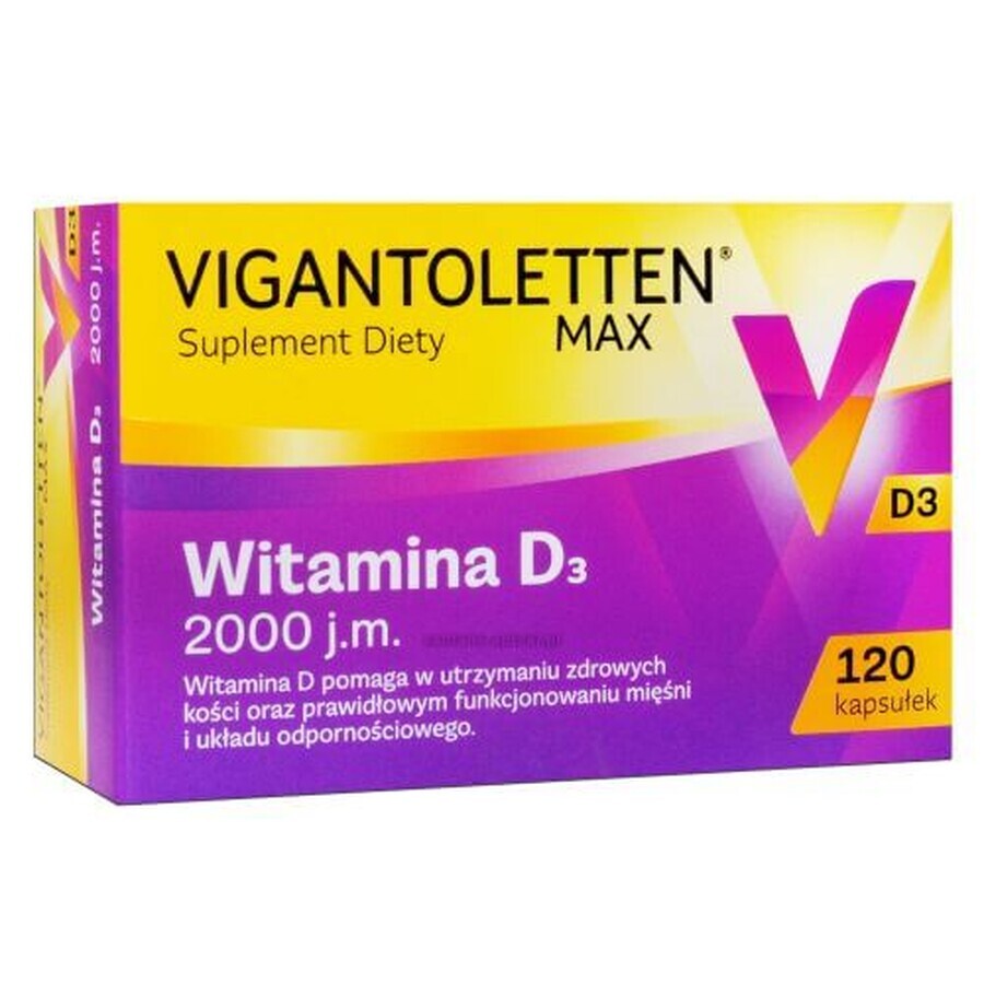 Vigantoletten Max, vitamine D3 2000 IU, 120 gélules