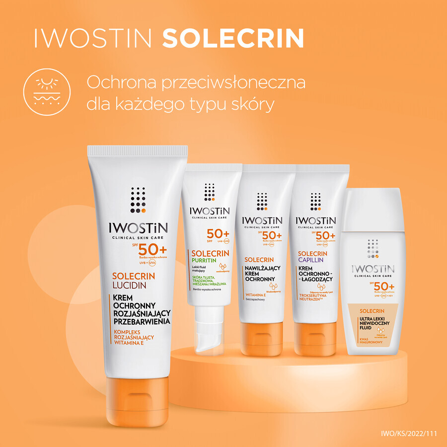 Iwostin Solecrin Lucidin, Protective cream that brightens hyperpigmentation, SPF 50+, 50 ml