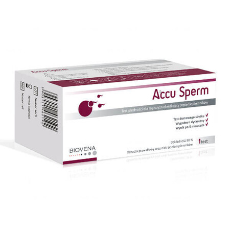 Accu Sperm, test de fertilité pour les hommes afin de déterminer la concentration en spermatozoïdes, 1 pc