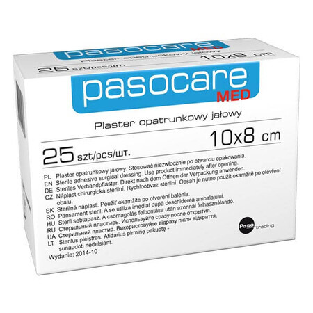 Pasocare Med, pansement plâtre, stérile, 10 cm x 8 cm, 1 pièce