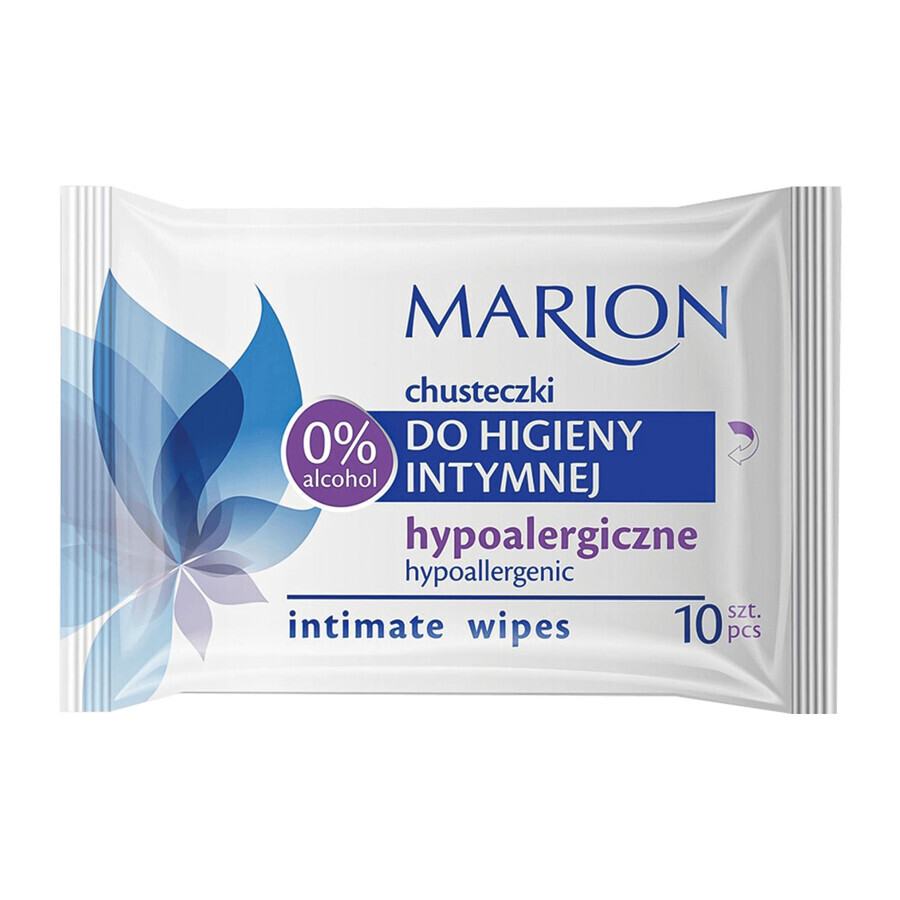 Marion, lingettes hypoallergéniques pour l'hygiène intime, 10 pièces