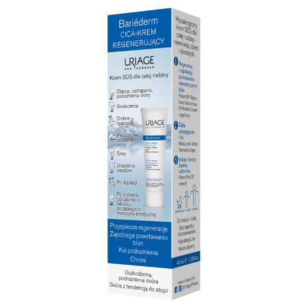 Uriage Bariéderm Cica, Regenerating cream with Cu-Zn, 40 ml