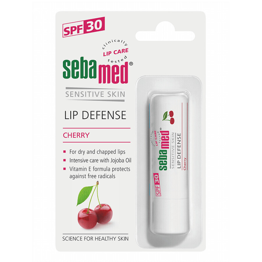 Dermatologisch schützender Lippenbalsam mit SPF 30 Kirsche, 4,8 g, Sebamed
