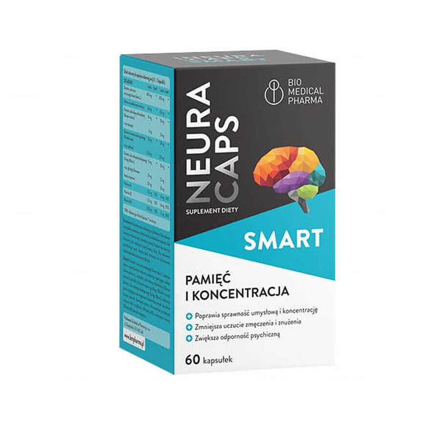 NeuraCaps Smart Integratore Cerebrale - Formula Intelligente per Mente Chiara e Concentrazione