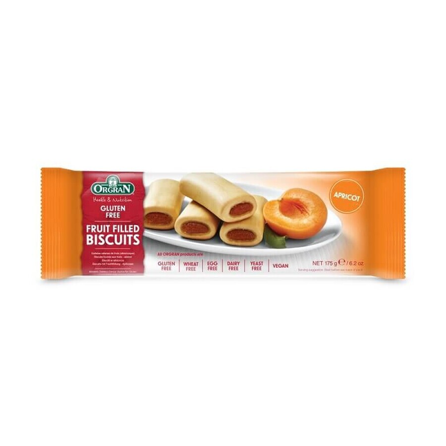 Biscuits fourrés aux abricots, 175 g, Orgran