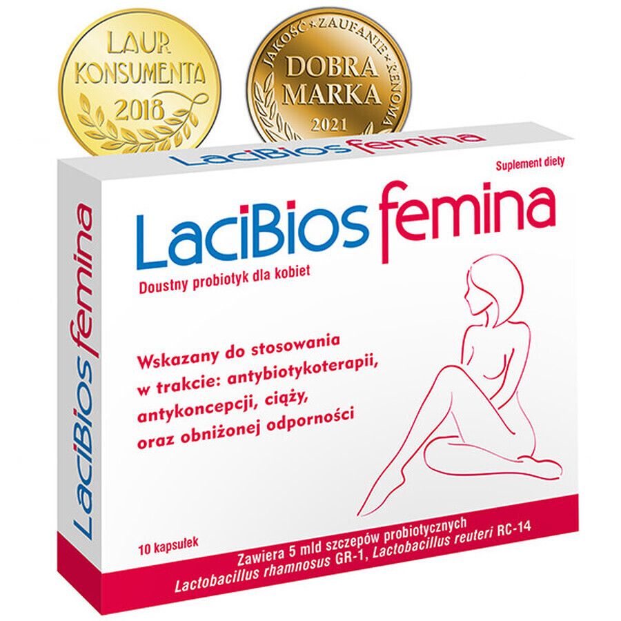 LaciBios Femina, integratore alimentare in forma di 10 capsule