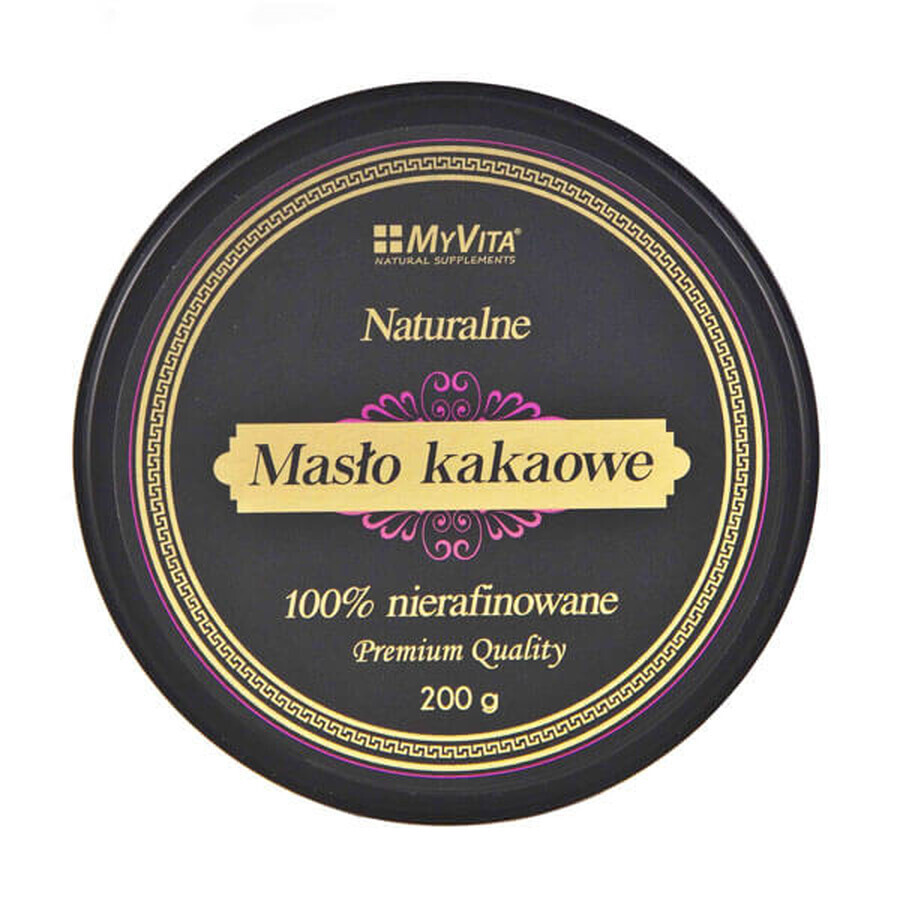 Kakaobutter von MyVita, 200g - Hochwertige Qualität: Natürlich, Unraffiniert  amp; Mit Antioxidantien. Ideal für Hautpflege  amp; Kochen.