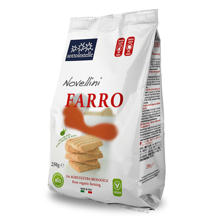 Biscuits végétaliens à la farine écologique Spelta Novellini, 250 g, Sottolestelle