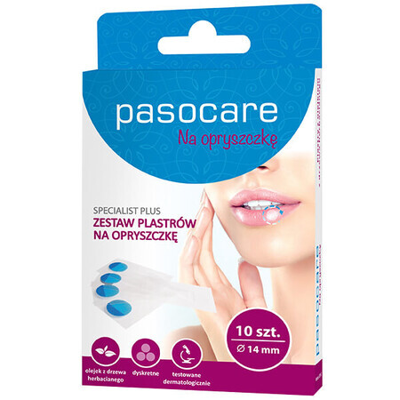 Pasocare Specialist Plus, plasturi pentru herpes, 14 mm, 10 buc.