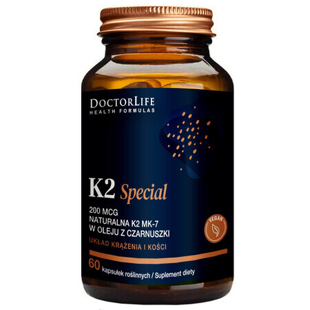 Doctor Life K2 Special, vitamine K 170 µg dans l'huile de nigelle, 60 gélules