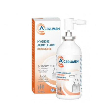 A-Cerumen, préparation pour l'hygiène de l'oreille pour les enfants de plus de 6 mois et les adultes, spray, 40 ml