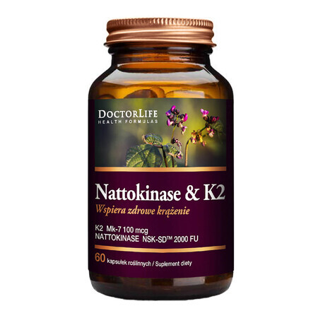 Doctor Life Nattokinase & K2, nattokinase + vitamine K, 60 gélules