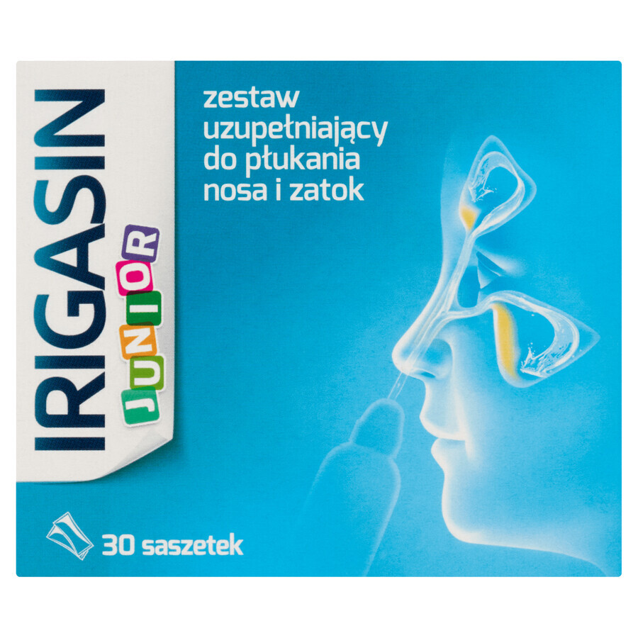 Irigasin Junior, set de rinçage complémentaire pour le nez et les sinus, 30 sachets