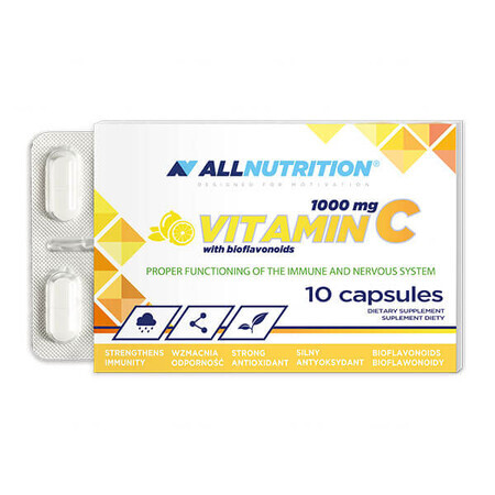 Allnutrition Vitamine C 1000 mg avec bioflavonoïdes, 10 gélules