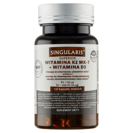 Singularis Superior Vitamin K2 MK-7 + D3 120 Kapseln