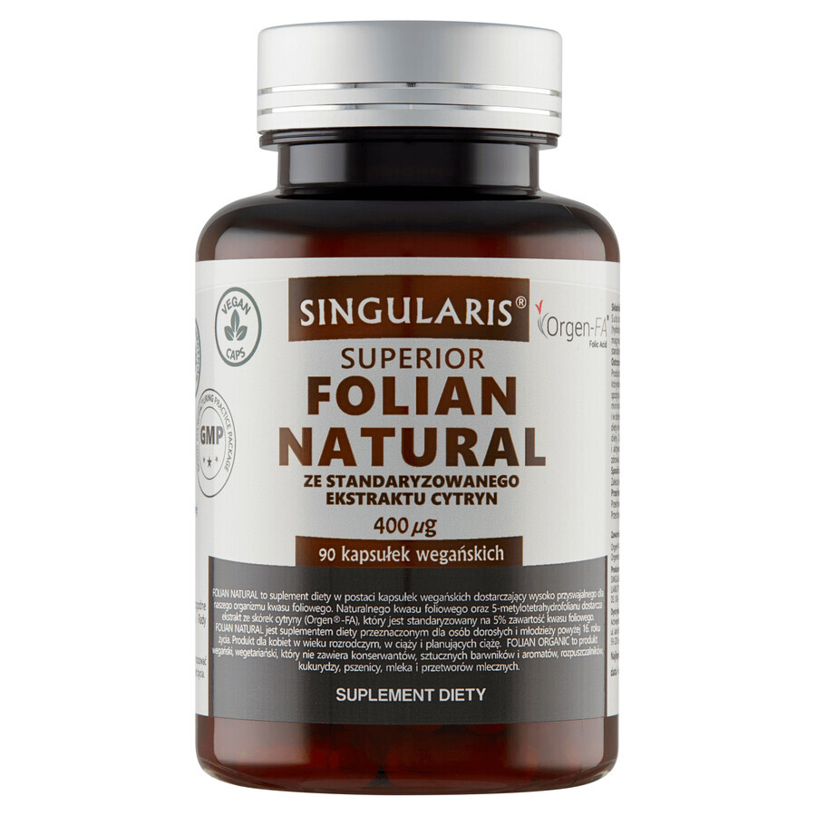 Singularis Superior Folate Organic, 90 gélules végétaliennes