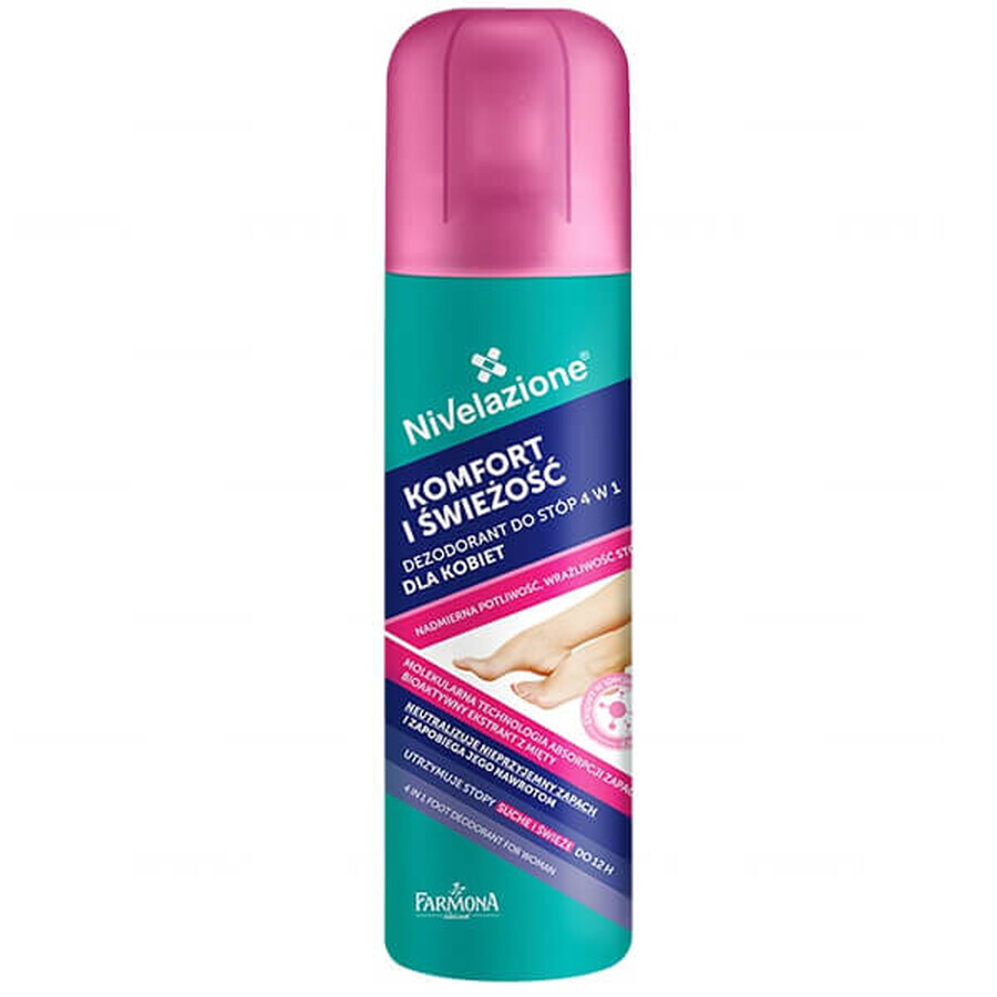 Farmona Nivelazione, déodorant 4 en 1 pour les pieds des femmes, 180 ml