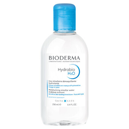 Bioderma Hydrabio H2O, démaquillant micellaire hydratant, peaux déshydratées, 250 ml