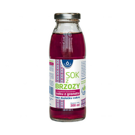 Succo di Betulla con Concentrato di Melograno, Senza Zucchero Aggiunto, 300 ml