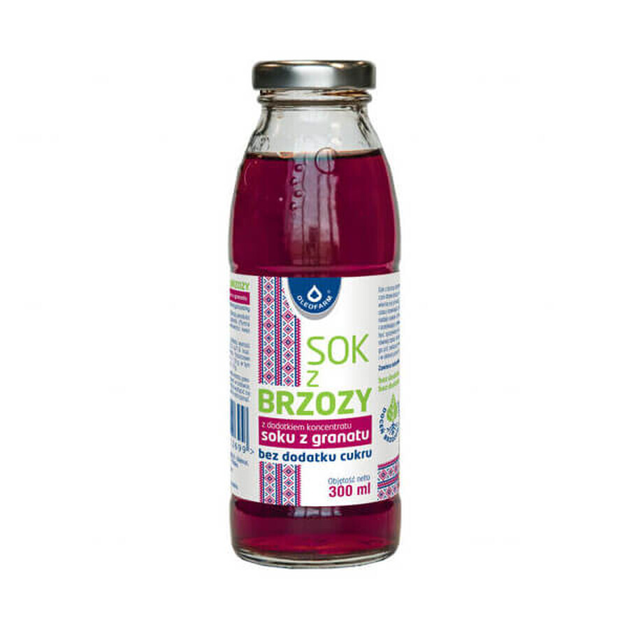 Jus de bouleau avec concentré de jus de grenade, sans sucre ajouté, 300 ml