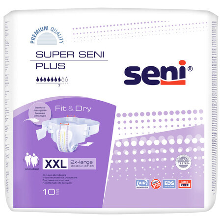 Super Seni Plus, couches, XXL, 160-210 cm, 10 pcs