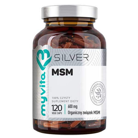 MyVita Silver, MSM (Methylsulfonylmethane) 600 mg, 120 gélules