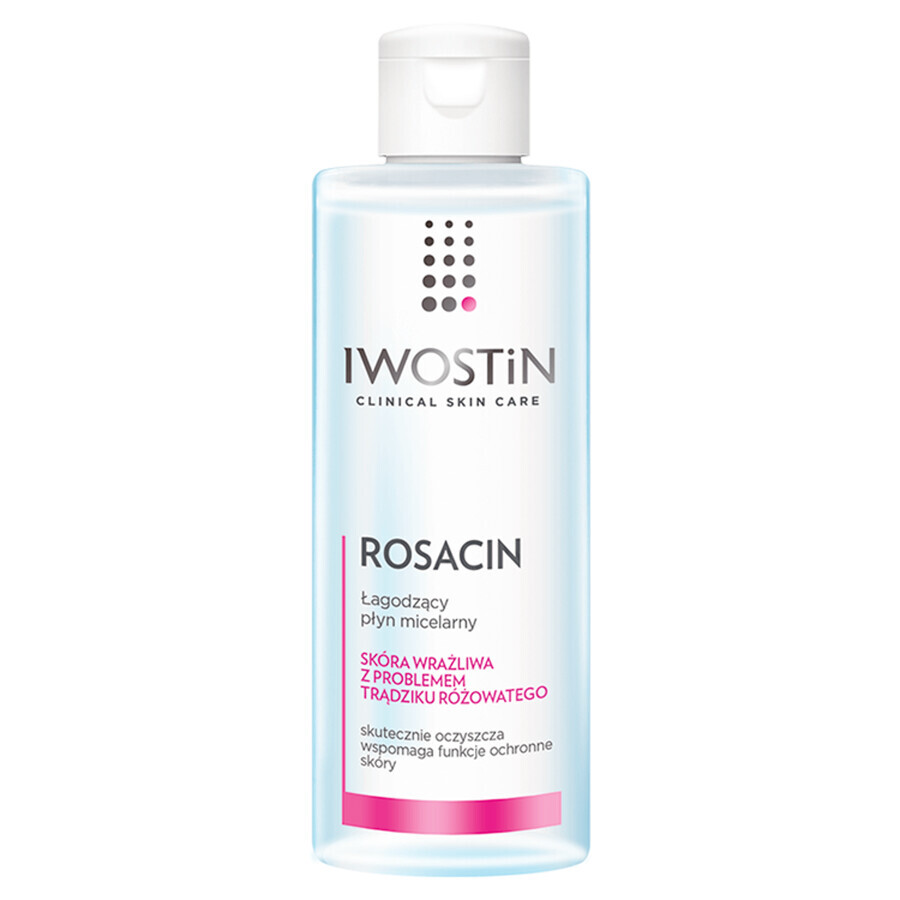 Iwostin Rosacin, lotion micellaire apaisante, hypoallergénique, 215 ml