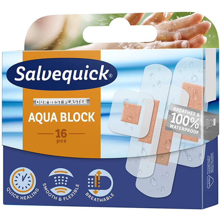 Pansements Salvequick, Aqua Block, 16 pièces