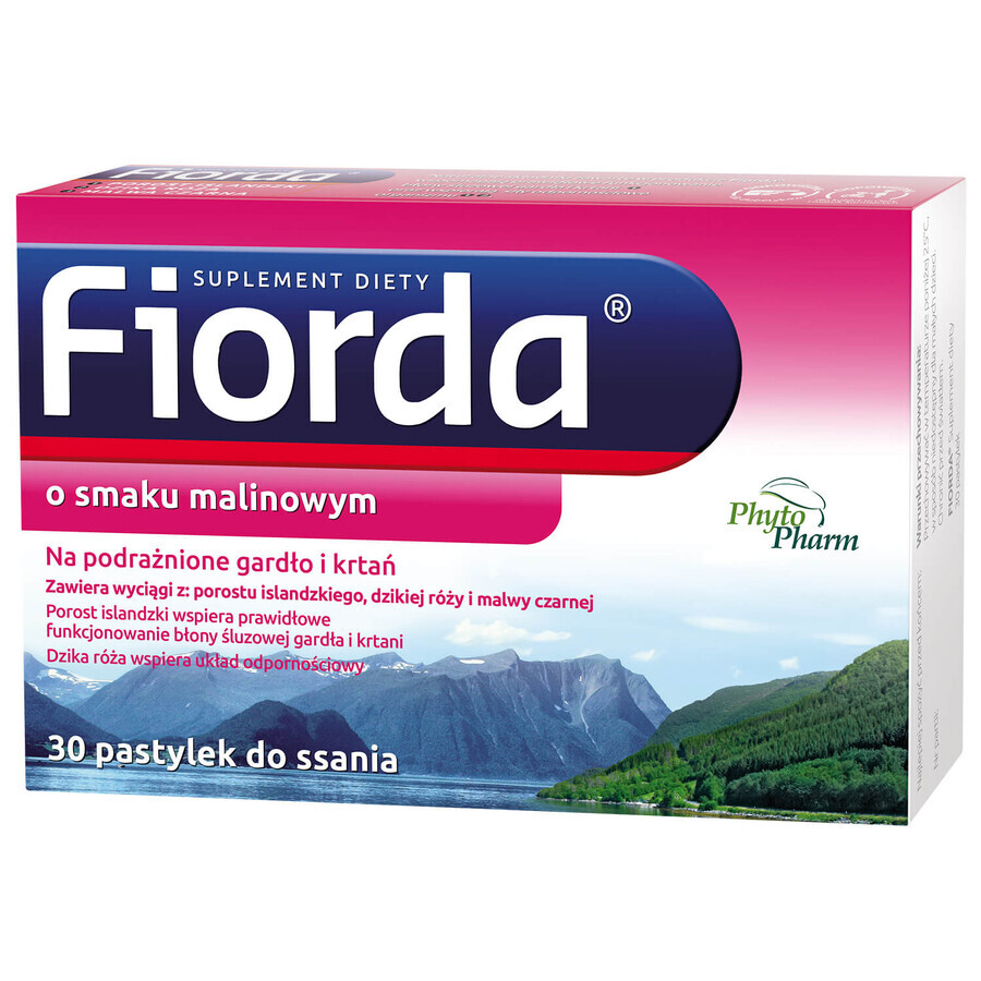 Fiorda smak malinowy 30 pastylek