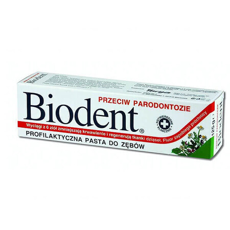 Biodent Parodontitis Zahnpasta, 75g - Zahncreme für schmerzfreies Zahnfleisch  amp; gesunde Zähne, mit kräftigendem Effekt.