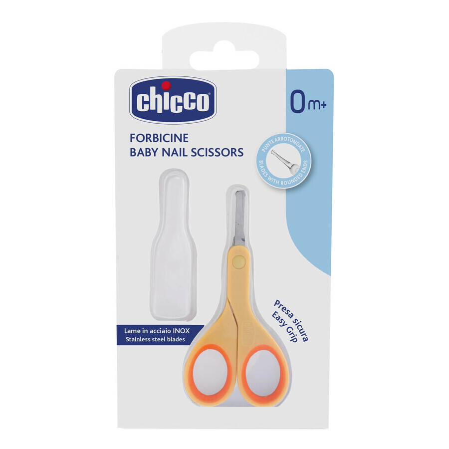 Chicco, ciseaux à ongles, orange, dès la naissance, 1 pièce